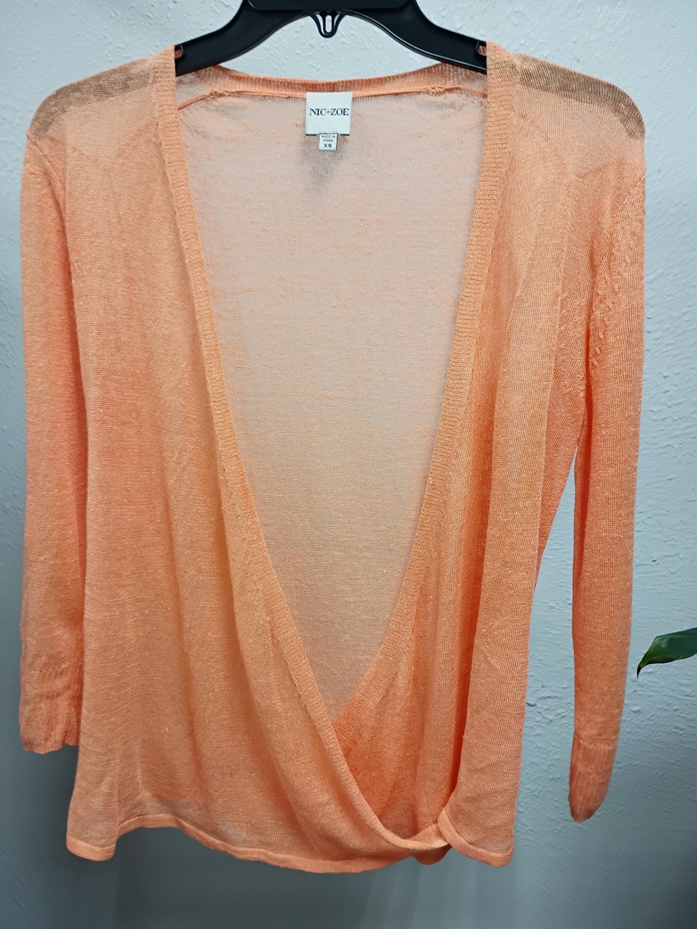 Nic+Zoe Women's Peach Open Front Lightweight Top